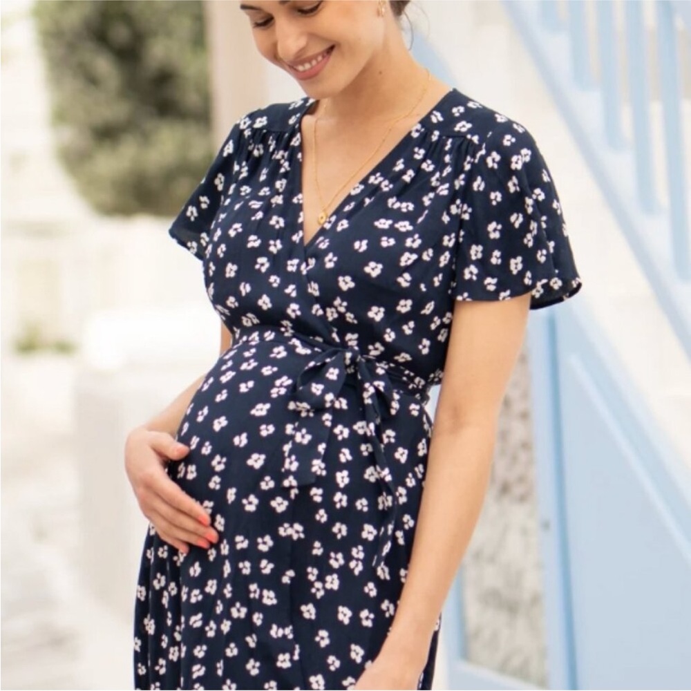 Seraphine Floral Maternity Wrap Dress